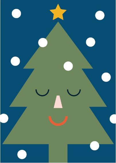 Nobis design Postkarte Funny Faces Tannenbaum