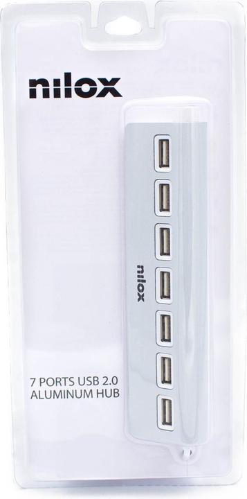 Image du produit Nilox HUB 7 PORTS 2.0 NXHU7ALU2 ALUMINIUM (USB-A, 7 Ports)