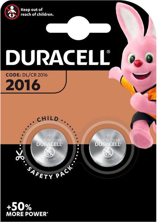 Actual product image Duracell Lithium battery cr2016 3 v ø20,0 x 1,6 mm blister 2 uts (10 pcs., CR2016)
