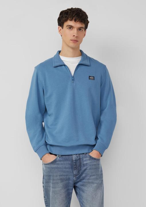 Produktbild s.Oliver Sweatshirt Sweatshirt mit Troyer-Kragen und Logo-Patch (M)