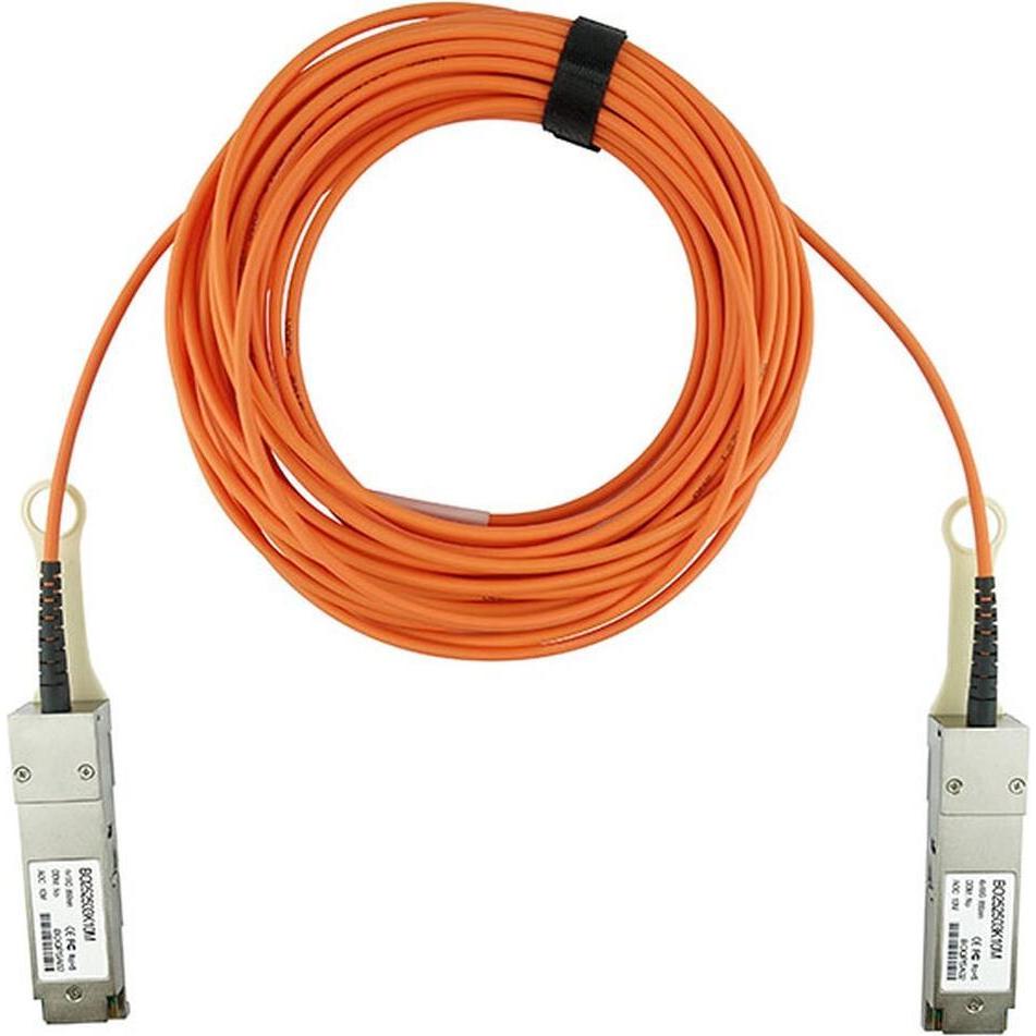 CBO Meraki QSFP-AOC-10M compatibile con BlueOptics AOC QSFP BO252503K10M, Ricetrasmettitore, Arancia