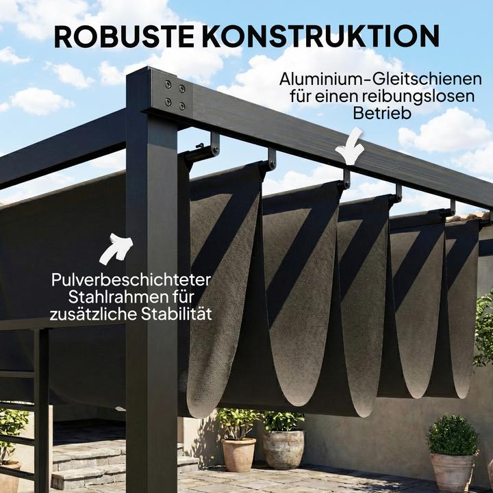 Immagine prodotto Outsunny Pergola Stahl, Polyester Dunkelgrau (387 cm, 297 cm)