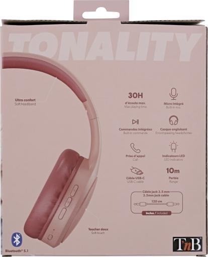 Produktbild T'nB Kopfhörer (Keine Geräuschunterdrückung, 30 h, Kabelgebunden, Kabellos)