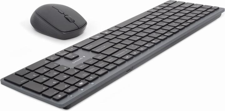 Actual product image Gembird KBS-ECLIPSE-M500 Backlight Pro Business Slim wireless desktop set US layout black (US, Cable)