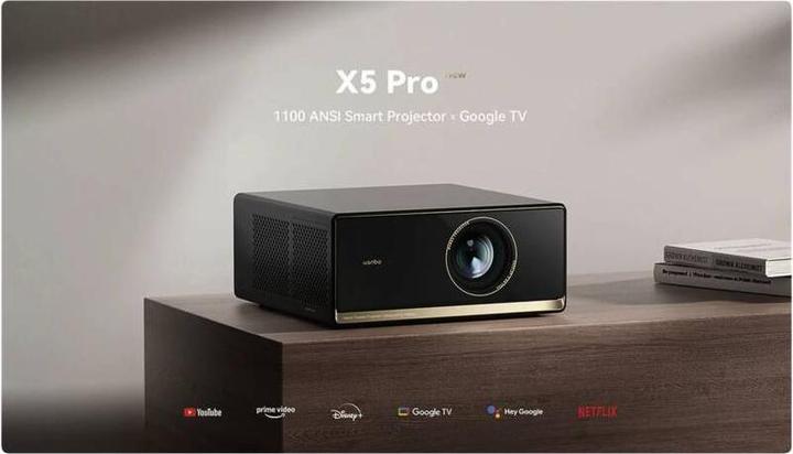 Actual product image Wanbo Projector X5 Pro (2025) 140-inch, Full HD 1080P with Android TV 11, BT 5.0, Black EU (Full HD, 1100 lm)