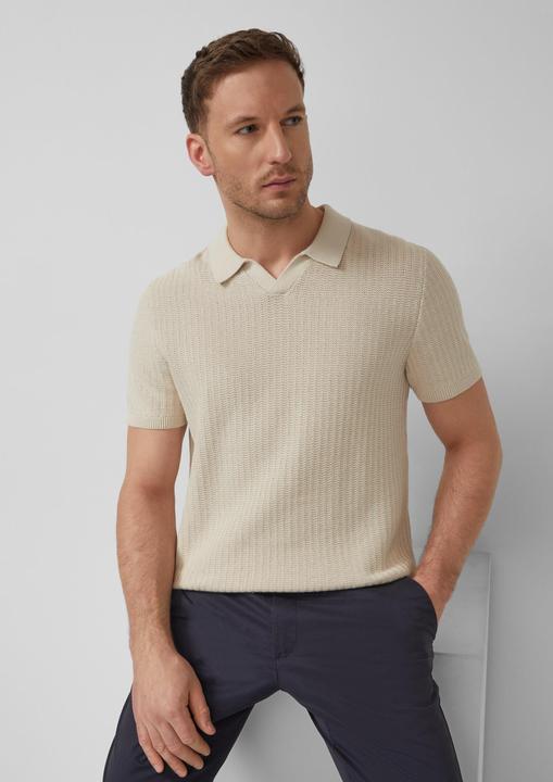 Produktbild s.Oliver Strukturiertes Strick-Polo mit Rippbündchen (L)