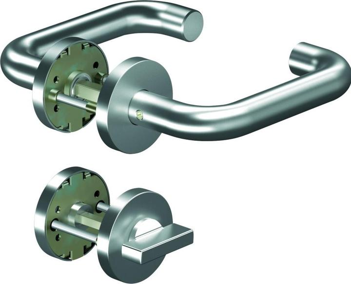 Ogro Drückergarnitur Premium 8100/7122,Ros.rd,WC/SS,8(8),F1,TS38-42 (Türgarnitur)