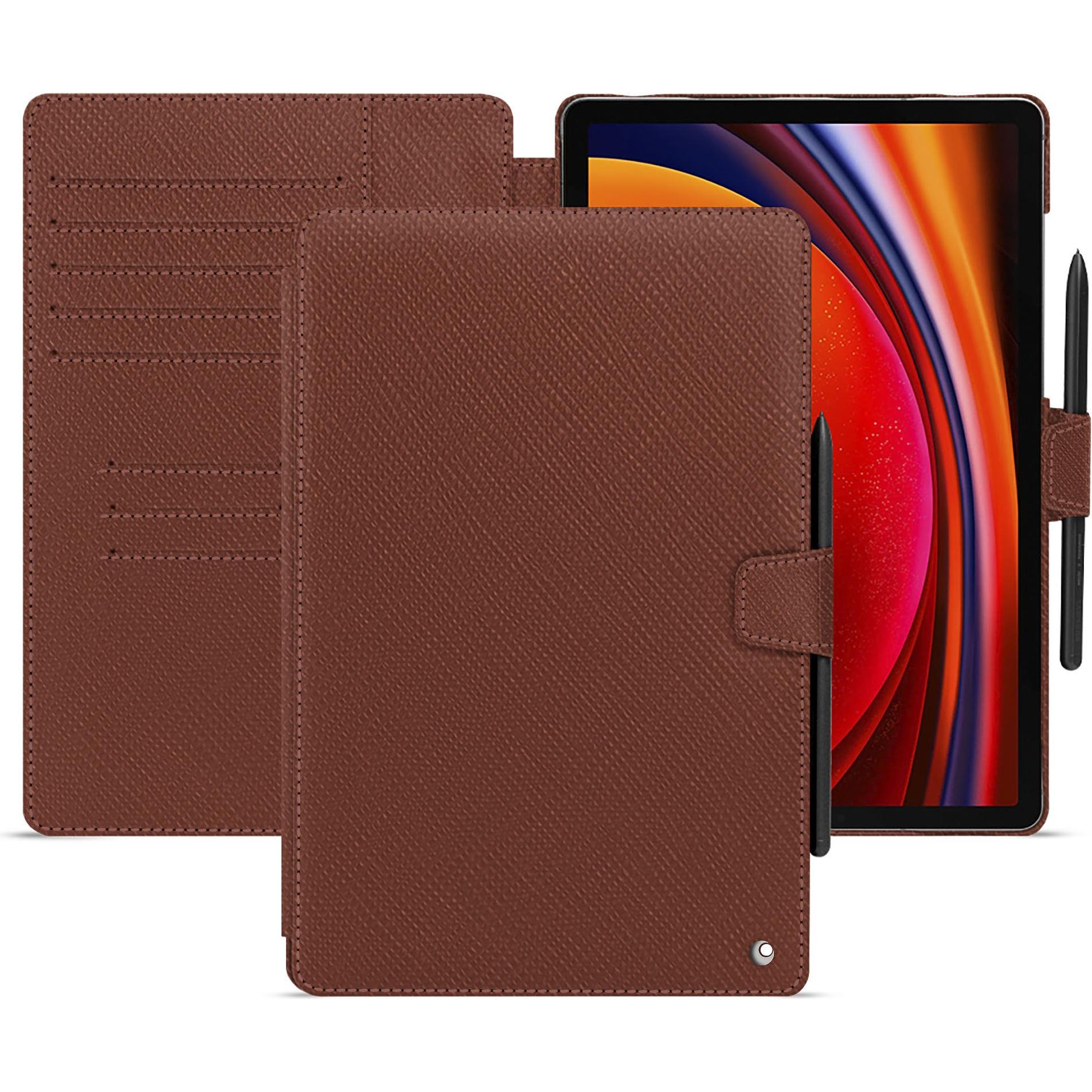Noreve Lederschutzhülle Samsung Galaxy Tab S9 (Galaxy Tab S9), Tablet Hülle, Braun