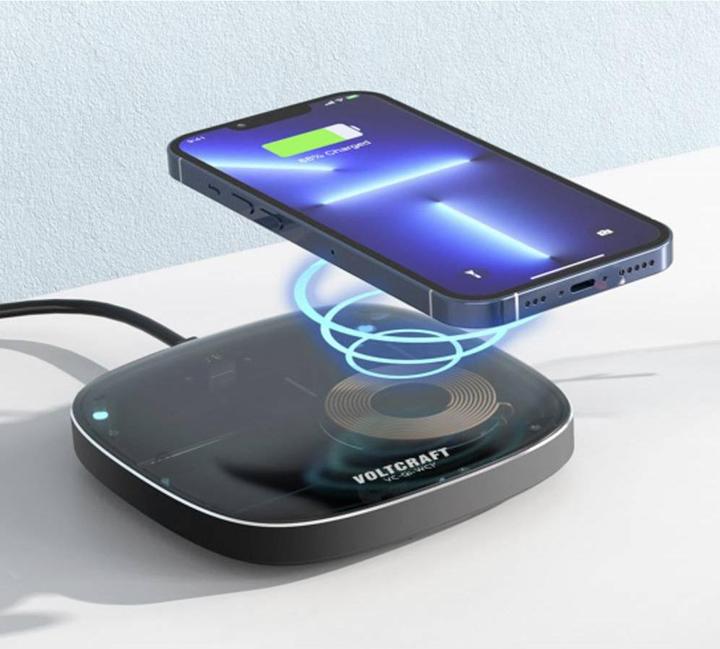 Produktbild Voltcraft Induktions-Ladegerät 1670 mA VC-Qi-WC15 VC-13791415 Ausgänge Induktio (15 W)