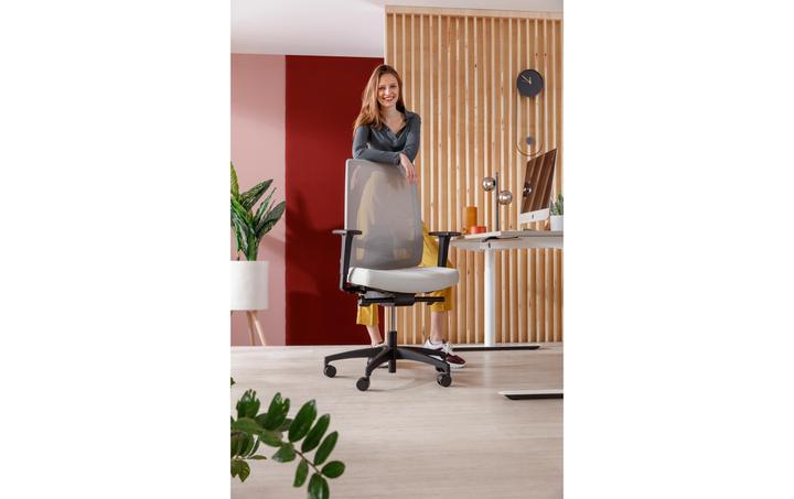 Actual product image Dauphin Office chair Indeed Mesh with mesh back, Black/Blue