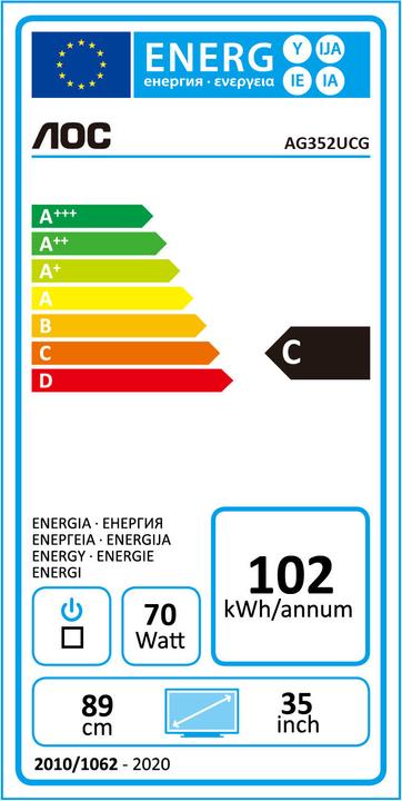 Energie-Label AOC Agon Ag352ucg6 (3440 x 1440 Pixel, 35")