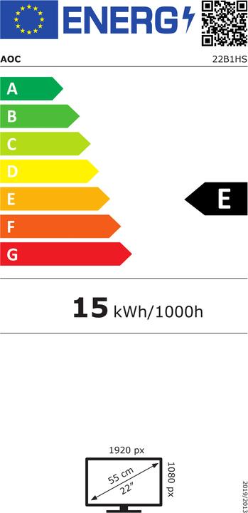 Energie-Label AOC 22b1hs (1920 x 1080 Pixel, 21.50")