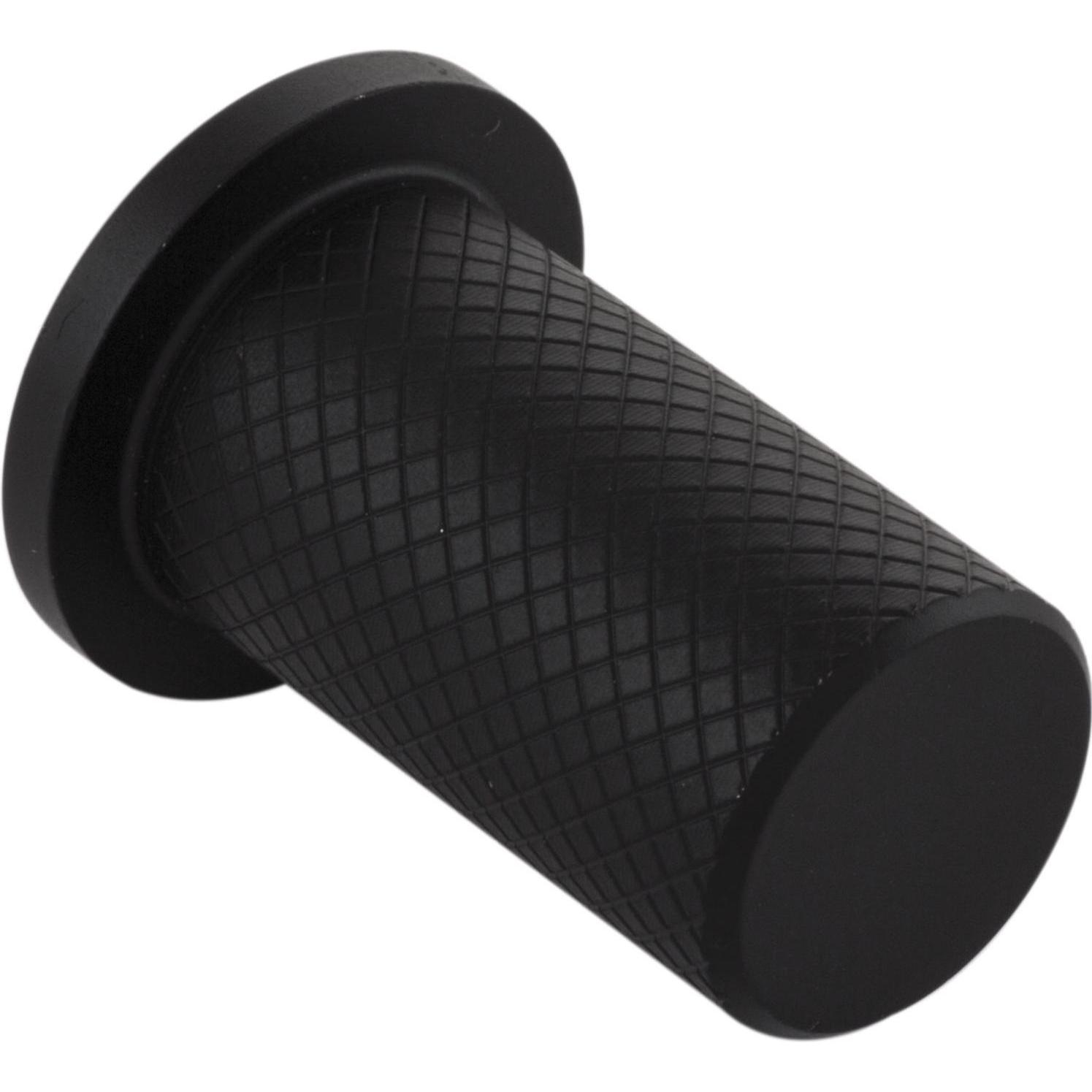 Furnipart, Möbelgriff, Möbelknopf Möbelknauf Harlequin ø 17, Tiefe 33mm, Edelstahl gerändelt schwarz