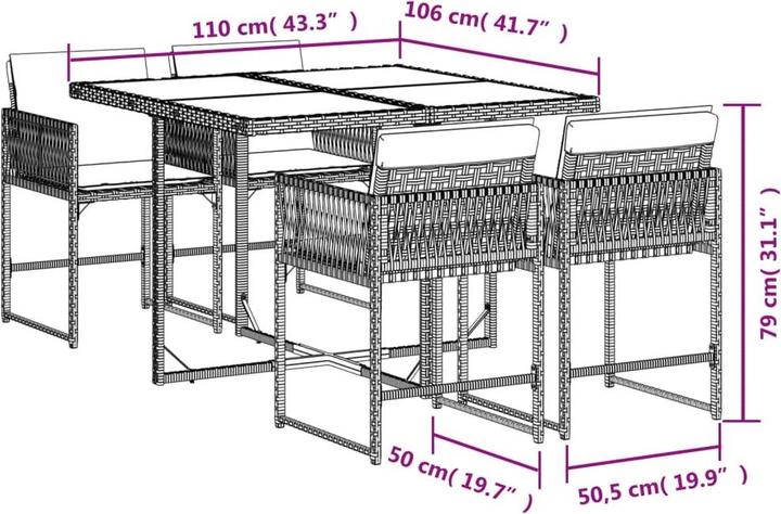 Produktbild vidaXL Garten Essgruppe