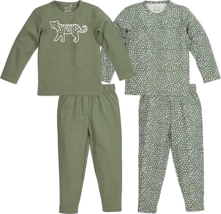 Actual product image Meyco 2-pack pyjamas Cheetah forestgreen mt 110/116 (110)