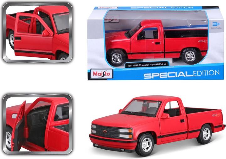 Actual product image Maisto Chevrolet 454 SS Pick-up 1993 1/24 red