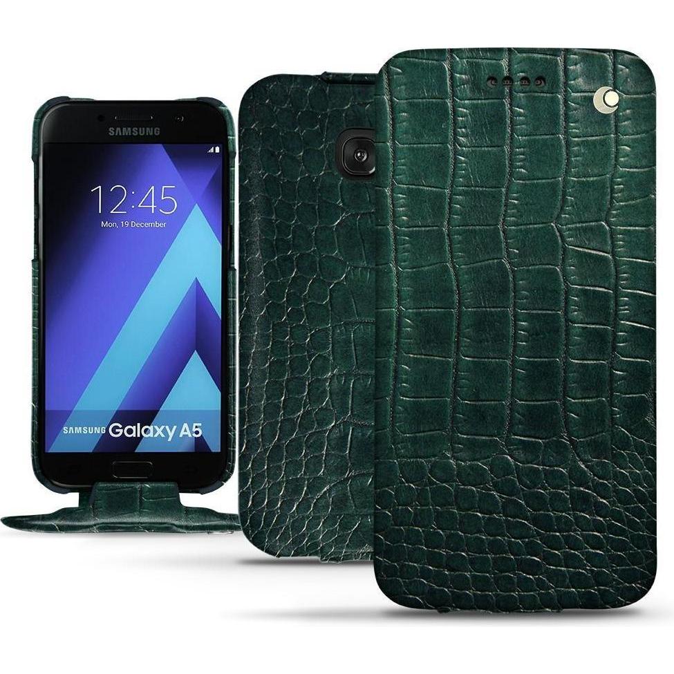 Noreve Lederschutzhülle vertikal (Samsung Galaxy A5 (2017)), Smartphone Hülle, Grün