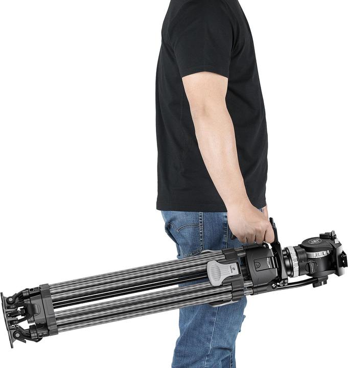 Actual product image Leofoto LVF-163C video tripod with FH-10 fluid head (Carbon)