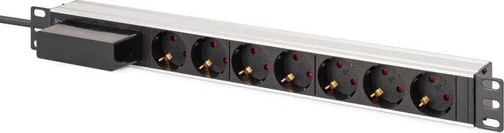 Actual product image Digitus Aluminum socket strip, 7-way with circuit breaker (7x, CEE 7/3, 1.80 m)