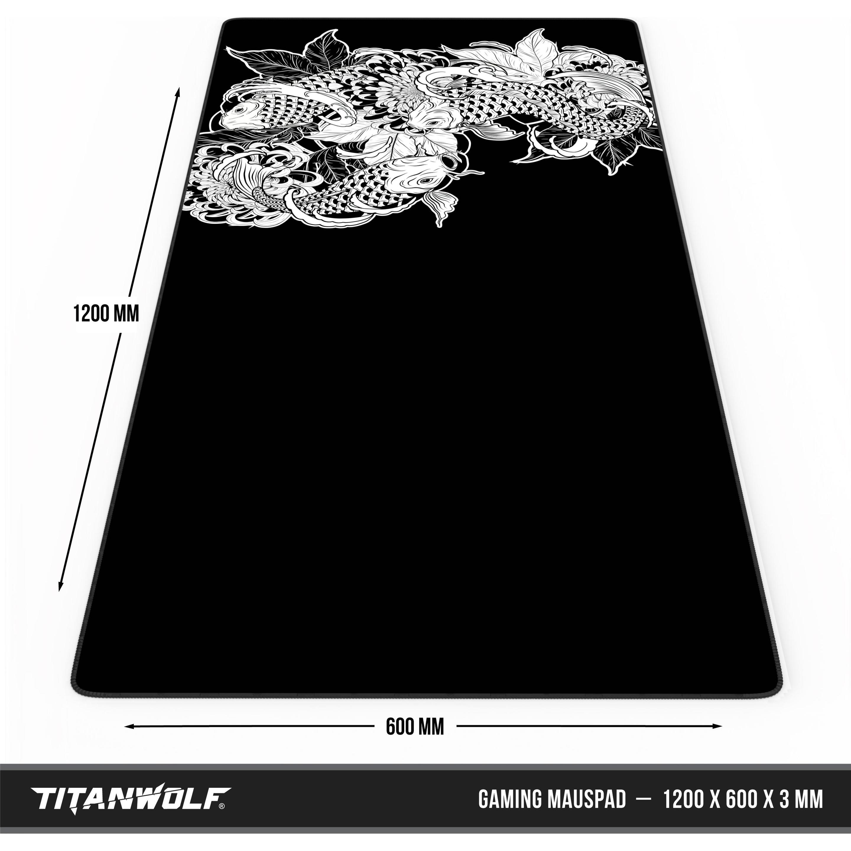 Thumbnail - Titanwolf Gaming Mauspad, 1200 x 600mm XXXL Speed Gaming Mausmatte, Mousepad Extragrosse Fläche, Koi Tattoo 3 (XXL), Mau...