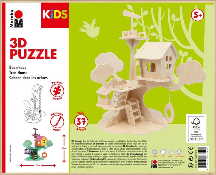Image du produit Marabu Puzzle 3D KiDS "La cabane dans l'arbre", 37 pièces (37 pièces)