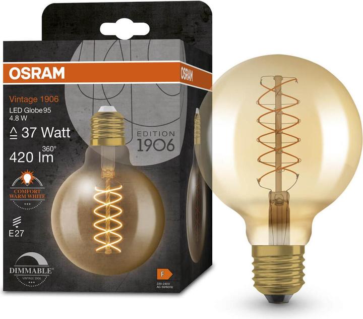 Produktbild Osram Vintage 1906 (E27, 4.80 W, 420 lm, 1 x, F)