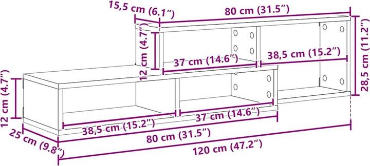 Immagine prodotto vidaXL WandTVStand (25 x 120 x 28.50 cm)