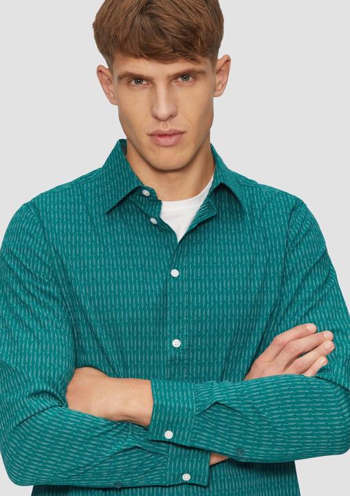 Produktbild S.Oliver Hemd Slim Fit: Gemustertes Hemd aus Baumwollstretch (XL)