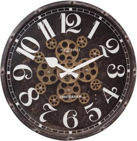 Actual product image Nextime Henry - wall clock, Ø 50 cm, black (50 cm)