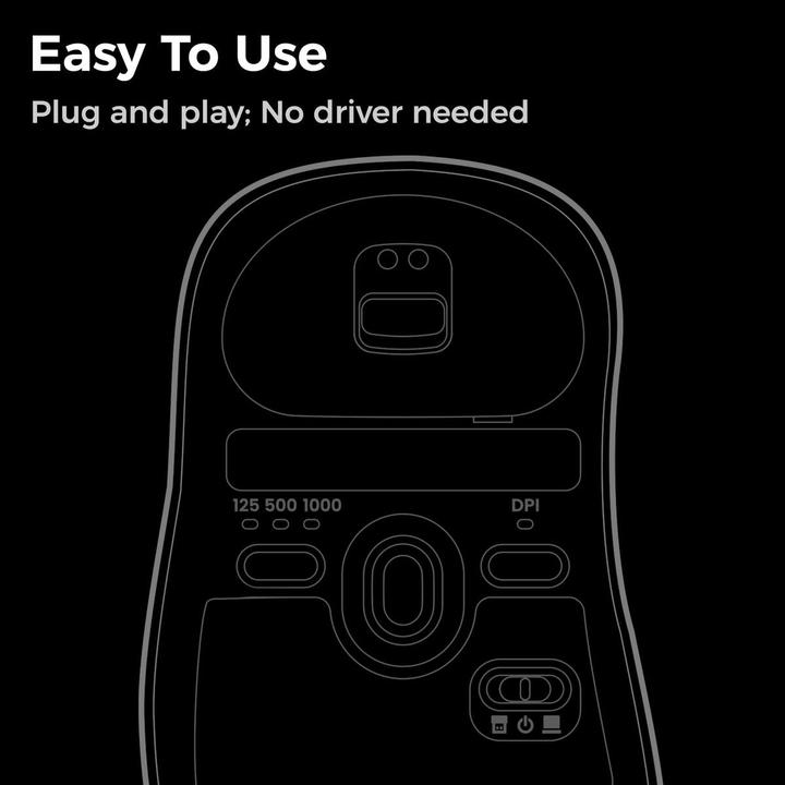 Actual product image BenQ Zowie EC3-DW (Small) Wireless Mouse for Esports - Gaming Mus - Optisk - 7 knapper - Sort (Wireless)