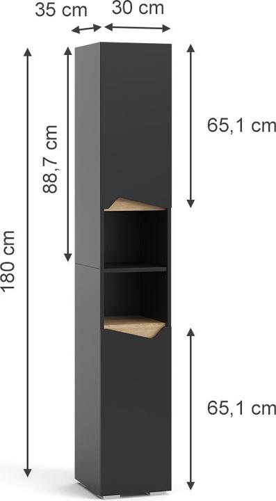 Produktbild Vicco Marelle mit Türen, und offenen Fächern (180 x 30 x 35 cm)