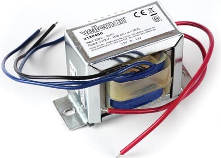 Actual product image Velleman 212048C Transformer Pri: 230V Sec: 2x12V
