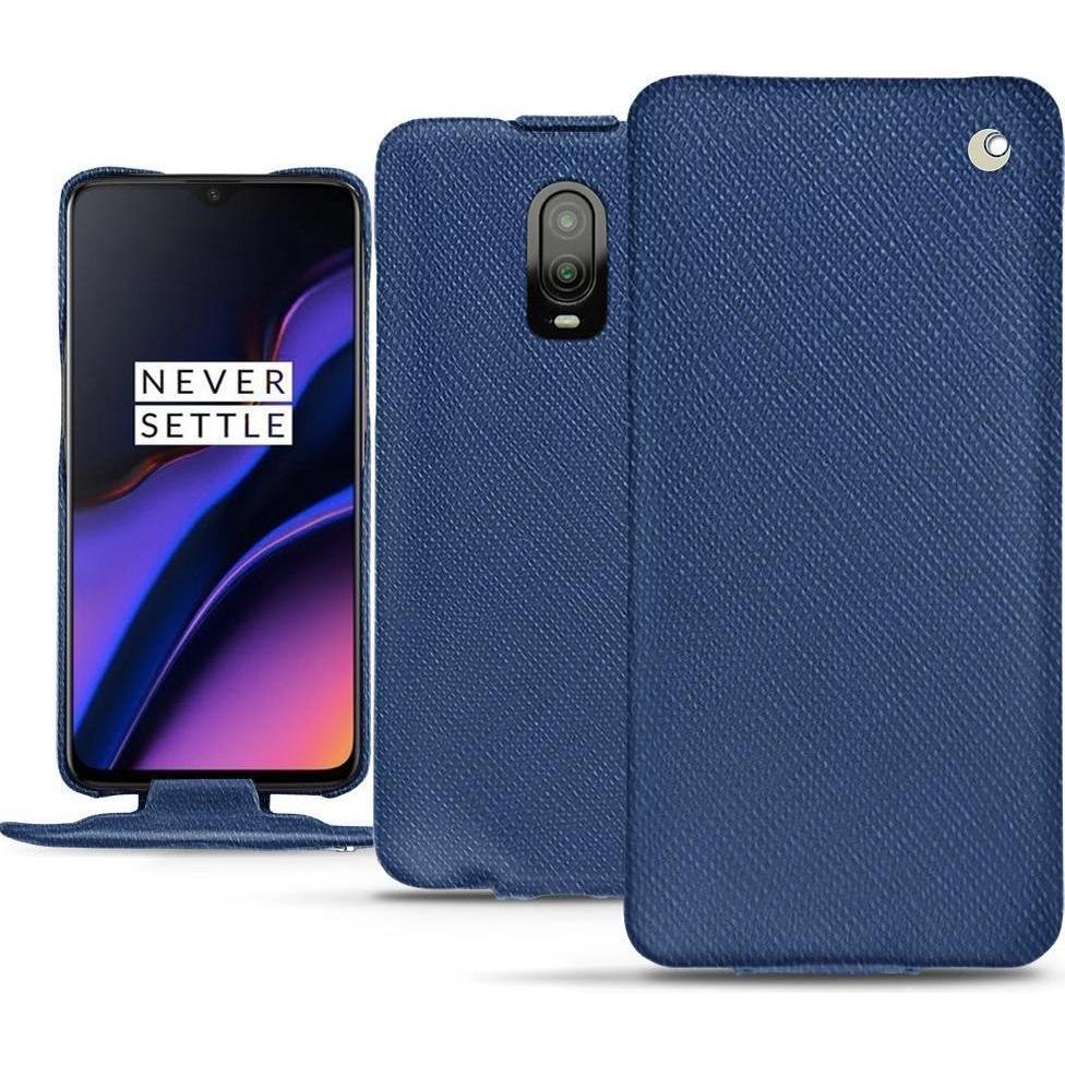Thumbnail - Noreve Lederschutzhülle vertikal (OnePlus 6T), Smartphone Hülle, Blau