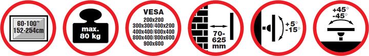Produktbild Reflecta PLEXO 100-9060T - Klammer für Flachbildschirm - Schwarz - Bildschirmgrösse: 152-2 (Wand, 100", 80 kg)