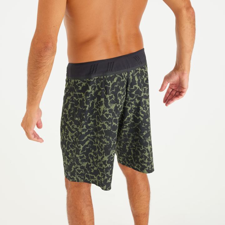 Actual product image Olaian Boardshorts Surfen Herren lang 900 20" Morpho Army grün (Frequency band 38 (2600 MHz))