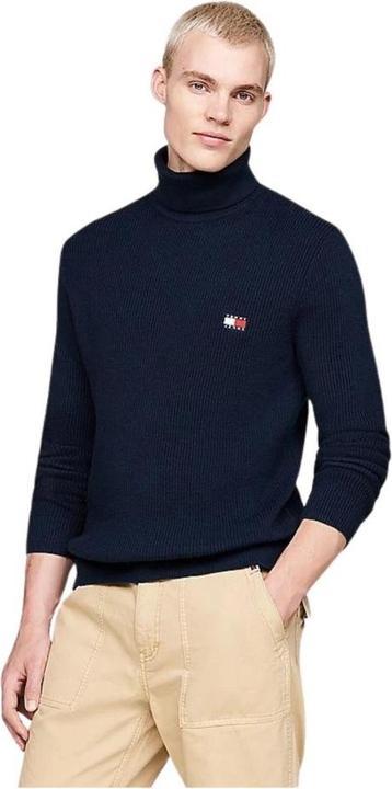 Produktbild Tommy Hilfiger Tommy Jeans Slim Fit Coltrui met wol - Donkerblauw - Maat L (L)