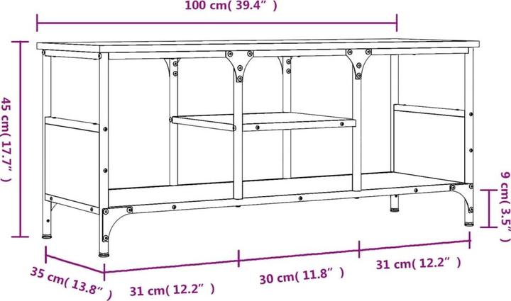 Produktbild vidaXL TV-Schrank (100 x 35 x 45 cm)