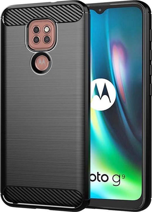 Produktbild Techsuit - Carbon Silicone - Motorola Moto E7 Plus / Moto G9 Play - Black (Motorola Moto E7 Plus)