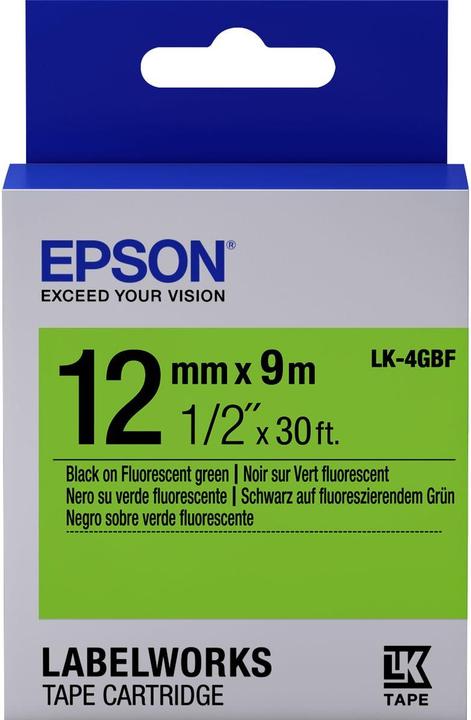 Produktbild Epson Etikettenkassette Lk-4gbf (1.20 cm, Schwarz)