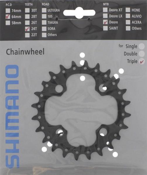 Actual product image Shimano Deore 17 chainring 24 teeth (24)