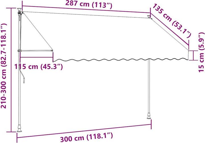 Produktbild vidaXL Einziehbare Markise (1.20 m)