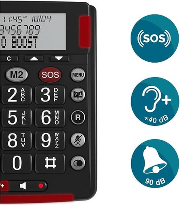 Produktbild amplicom ms BigTel 50 Alarm Plus DE/FR Analog Telefon dark grey