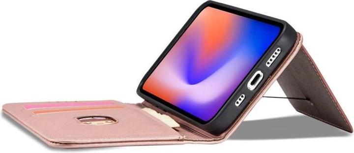 Image du produit Hurtel Etui Magnétique pour iPhone 12 Pro Pochette Portefeuille Carte Stand Rose (Apple iPhone 12 Pro)