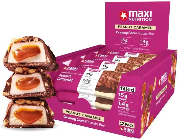 Actual product image Maxi Nutrition Creamy Core Caramel/Peanut bar, 12 x 45 g (540 g, 12 pcs.)