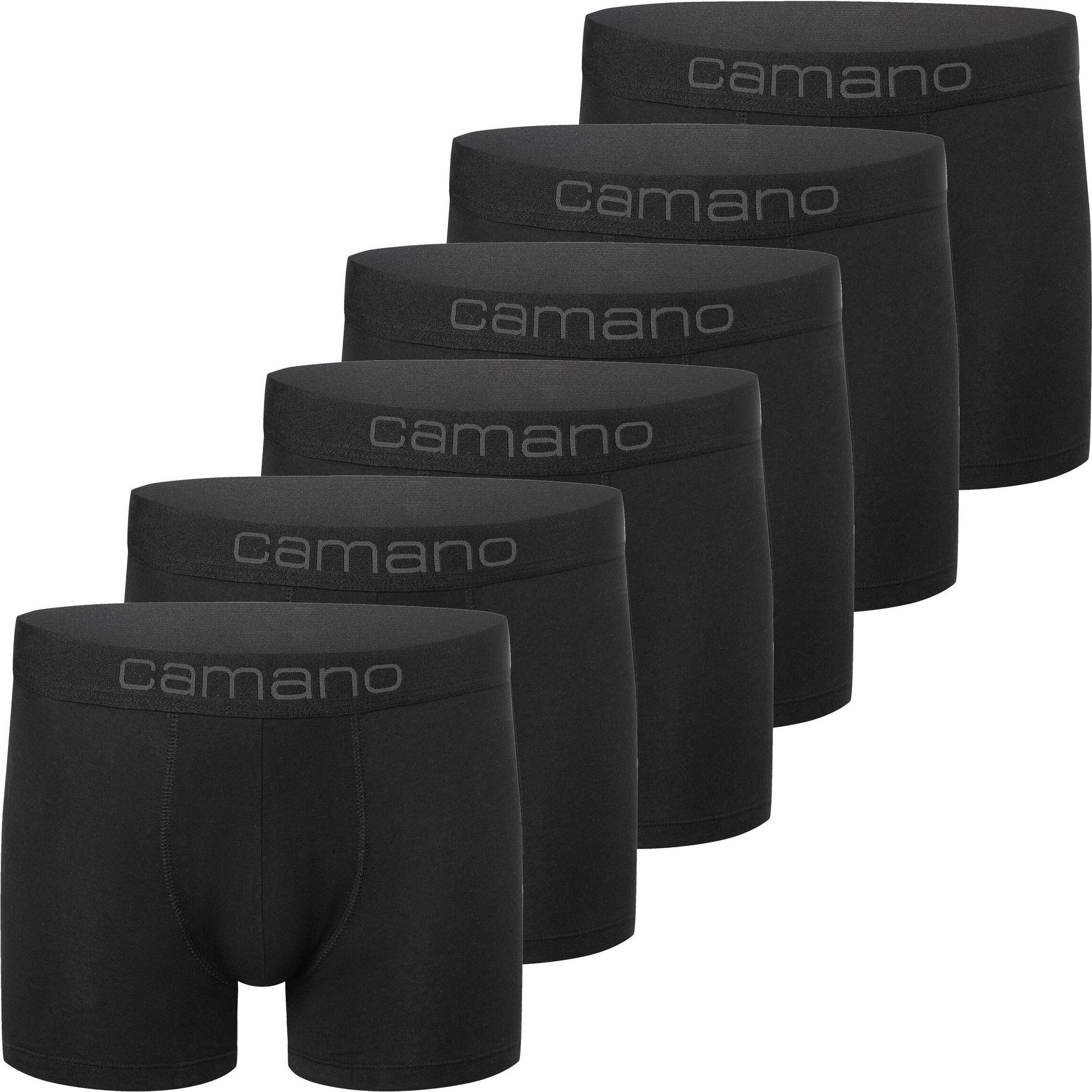 Camano, Herren, Unterhosen, Men comfort BCI cotton Boxershorts 6p in Box, Schwarz, (L, 6er Pack)