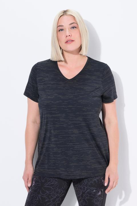 Produktbild Ulla Popken Funktionsshirt, Mesheinsätze, V-Ausschnitt, Halbarm (56)
