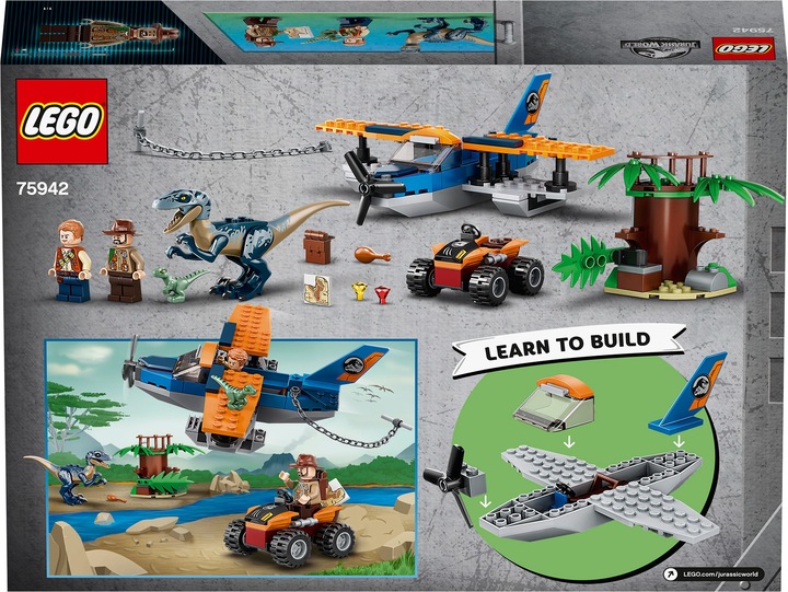 Actual product image LEGO Velociraptor: rescue mission with the biplane (75942, LEGO Jurassic World)