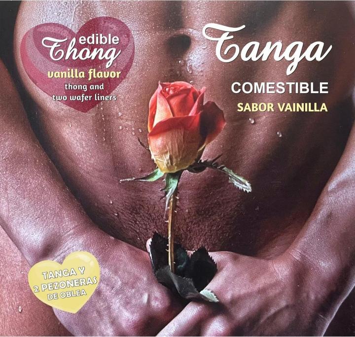 Hotflowers WAFER THONG EN 2 NIPPLE PADDERS VANILLA FLAVOR /es/pt/en/fr/it/ (Dobbelspelletjes, Frans, Italiaans, Portugees, Engels)