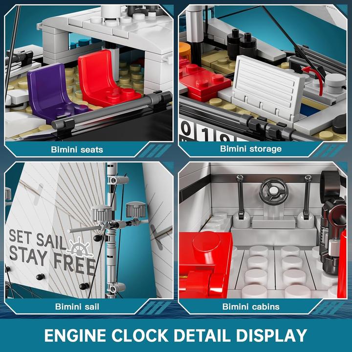 Actual product image Mould King Modernes Zweimast-Segelboot