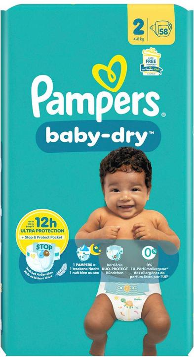 Image du produit Pampers Baby-Dry (Taille 2, Pack, 58 pcs)
